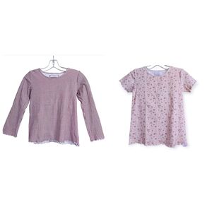 SweetHoney Gingham and Floral Thick Textured Scalloped Edge Tops Bundle Size 12Y